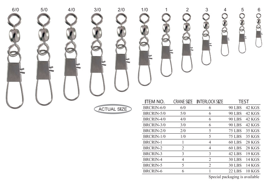 Brass Crane Swivel with Interlock Snap > Swivels & Snaps